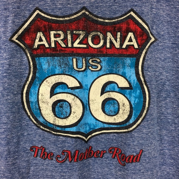 Vintage Blue Route 66 Mother Road T-shirt Sz M - Picture 2 of 4